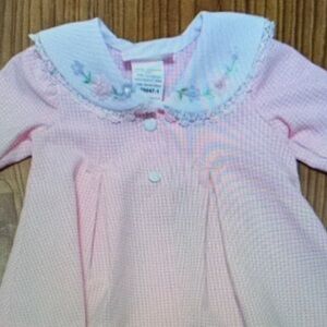 Pink Embroidered Kids Coat